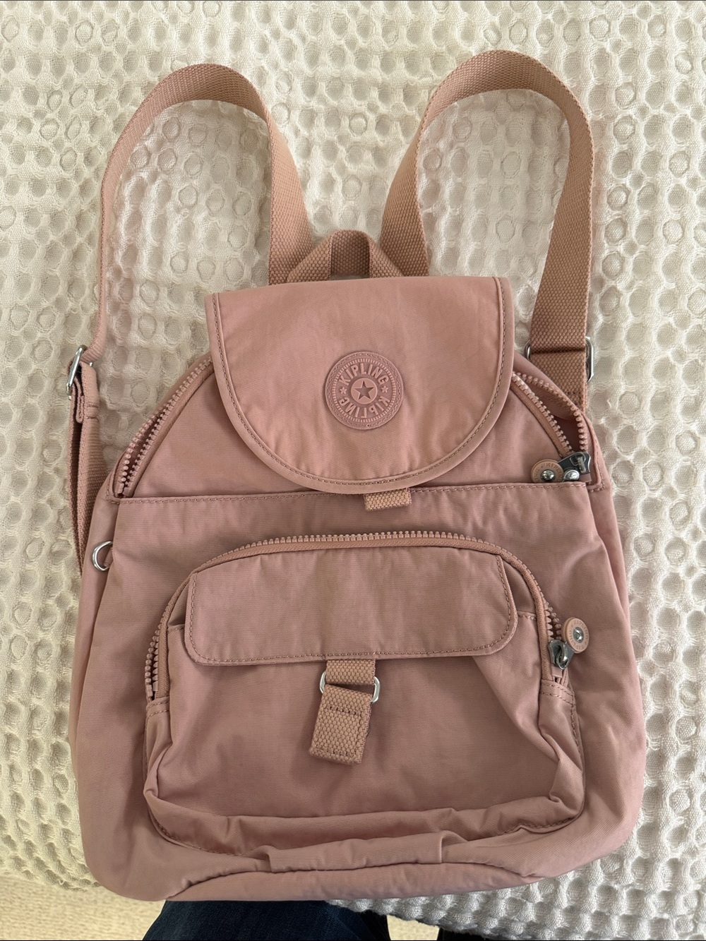 Kipling Dusty Rose Nylon Backpack